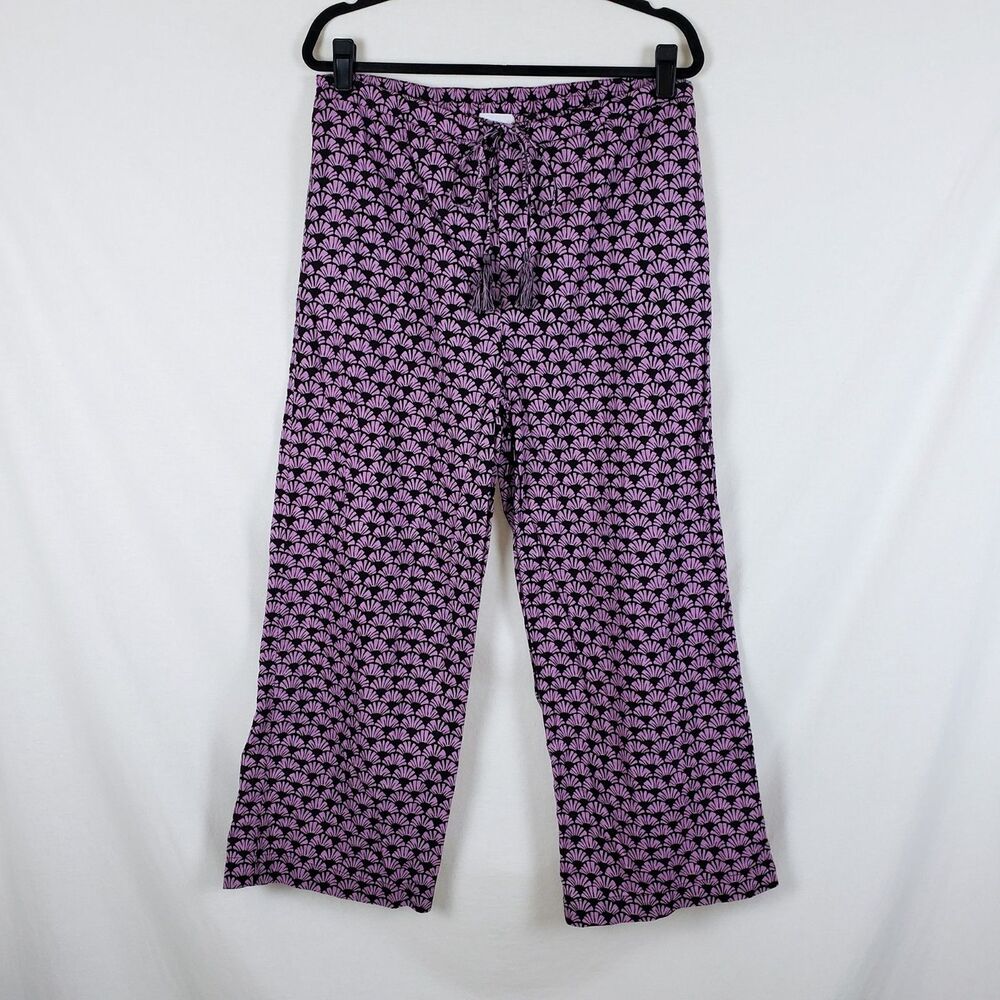 Zen Ethic Artsy Boho Resort Tassel Drawstring Pants Womens M Lightweight Purple